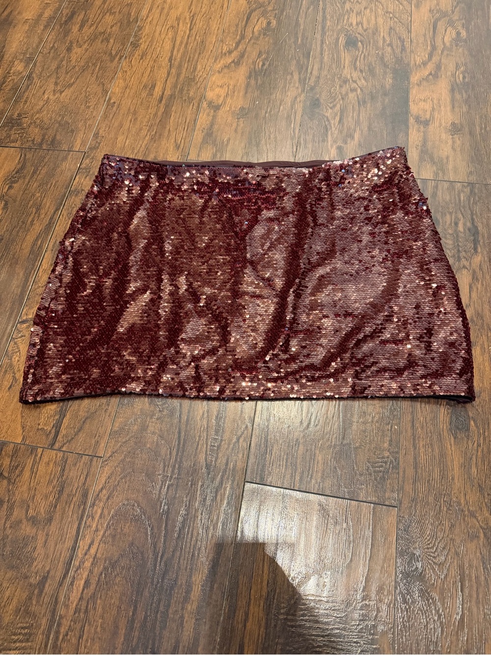 H&M Women's Sequin Mini Skirt — Burgundy